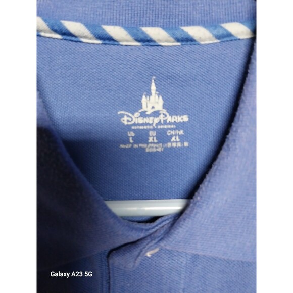 Disney Parks sz Large Blue Polo Golf Shirt Mickey Mouse Embroidered Collared Men - Picture 3 of 6